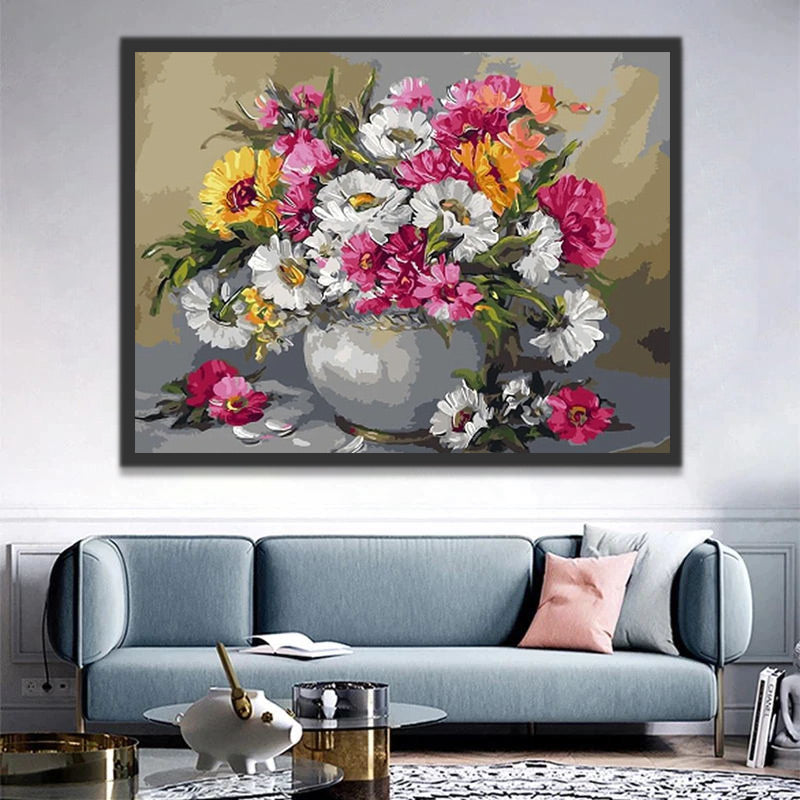 Beautiful Chrysanthemum Bouquet Paint by Numbers