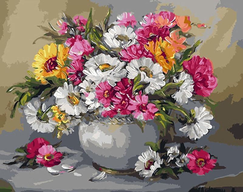 Beautiful Chrysanthemum Bouquet Paint by Numbers