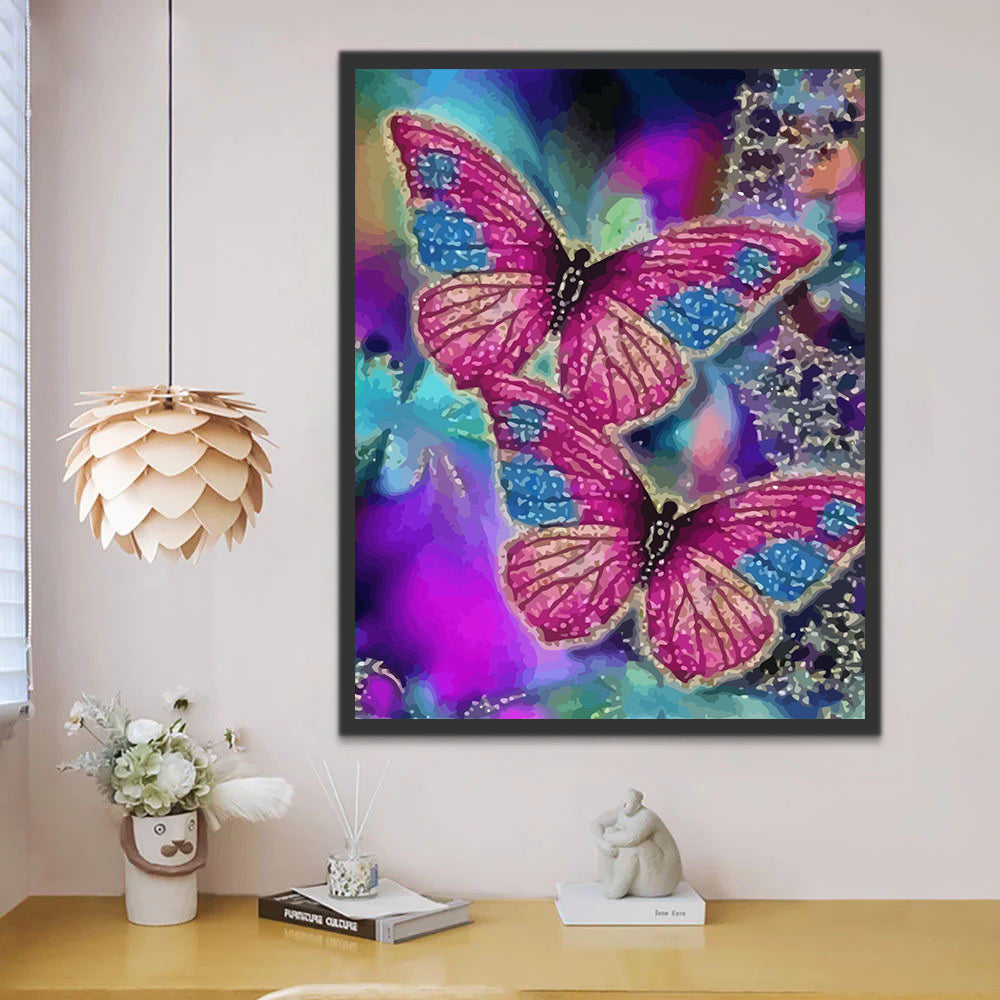 Beautiful Purple Butterflies Paint by Numbers