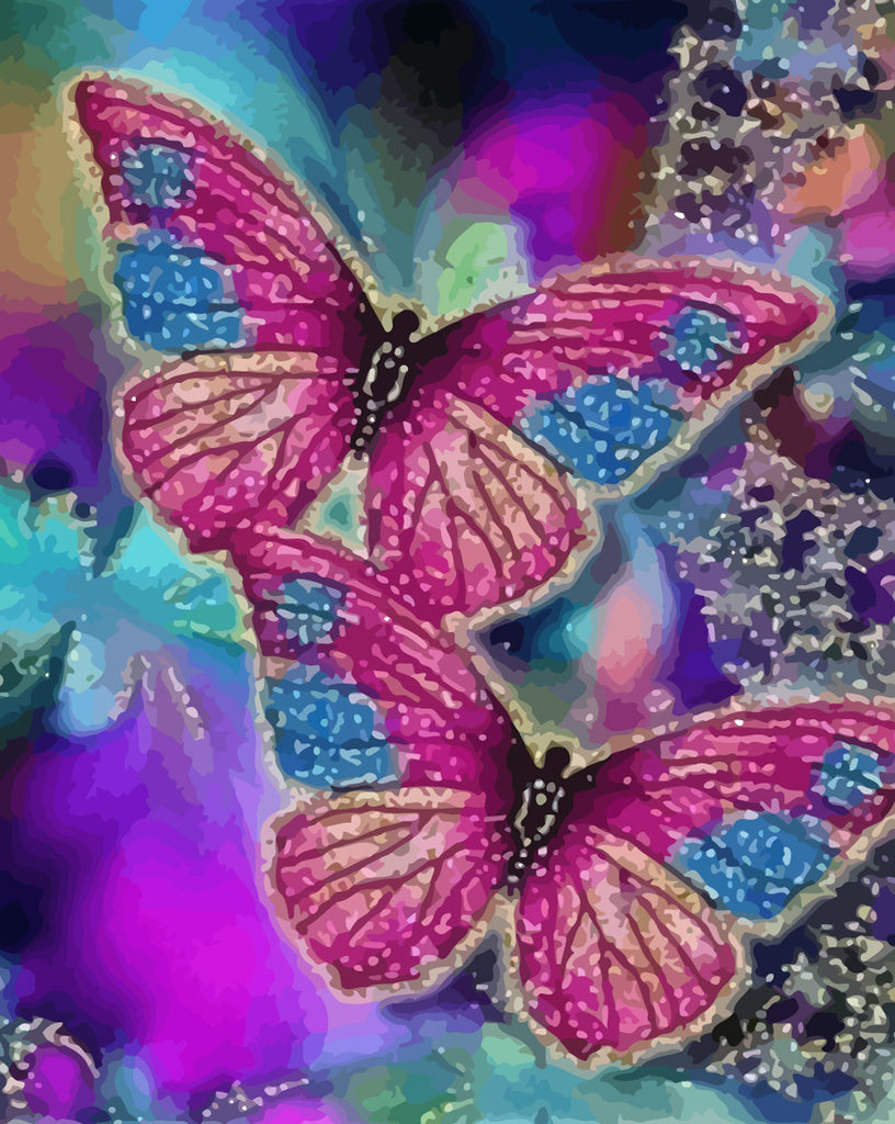 Beautiful Purple Butterflies Paint by Numbers