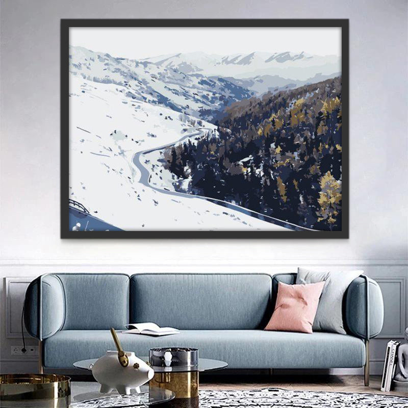 Beautiful Snow Landscape Paint by Numbers