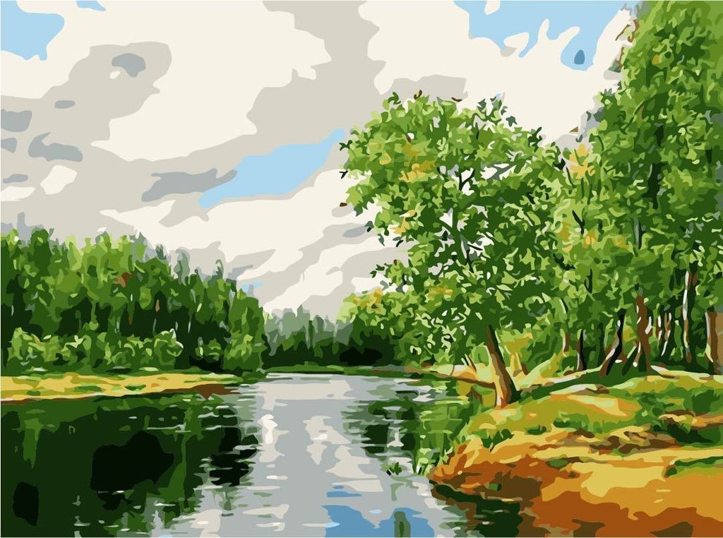 Beautiful Spring Landscape Paint by Numbers