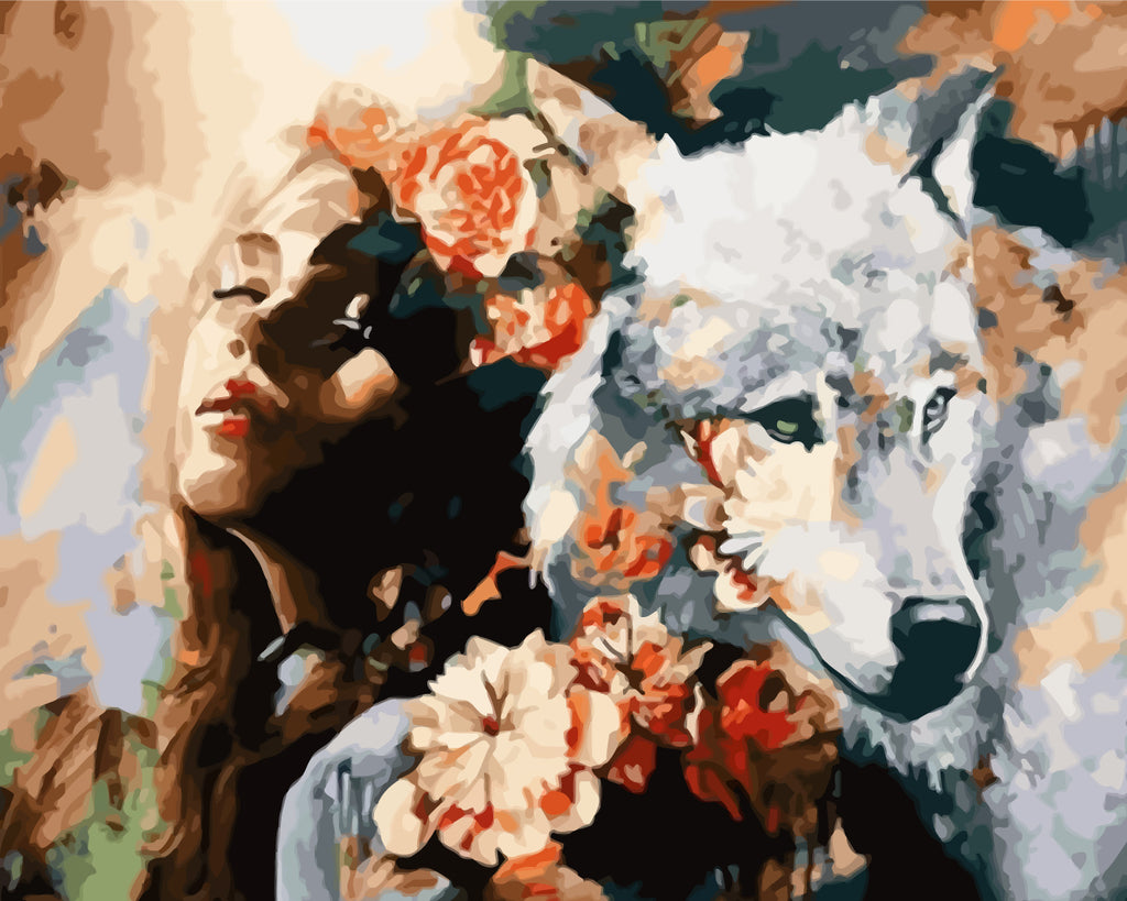 Beauty and Wolf Paint by Numbers