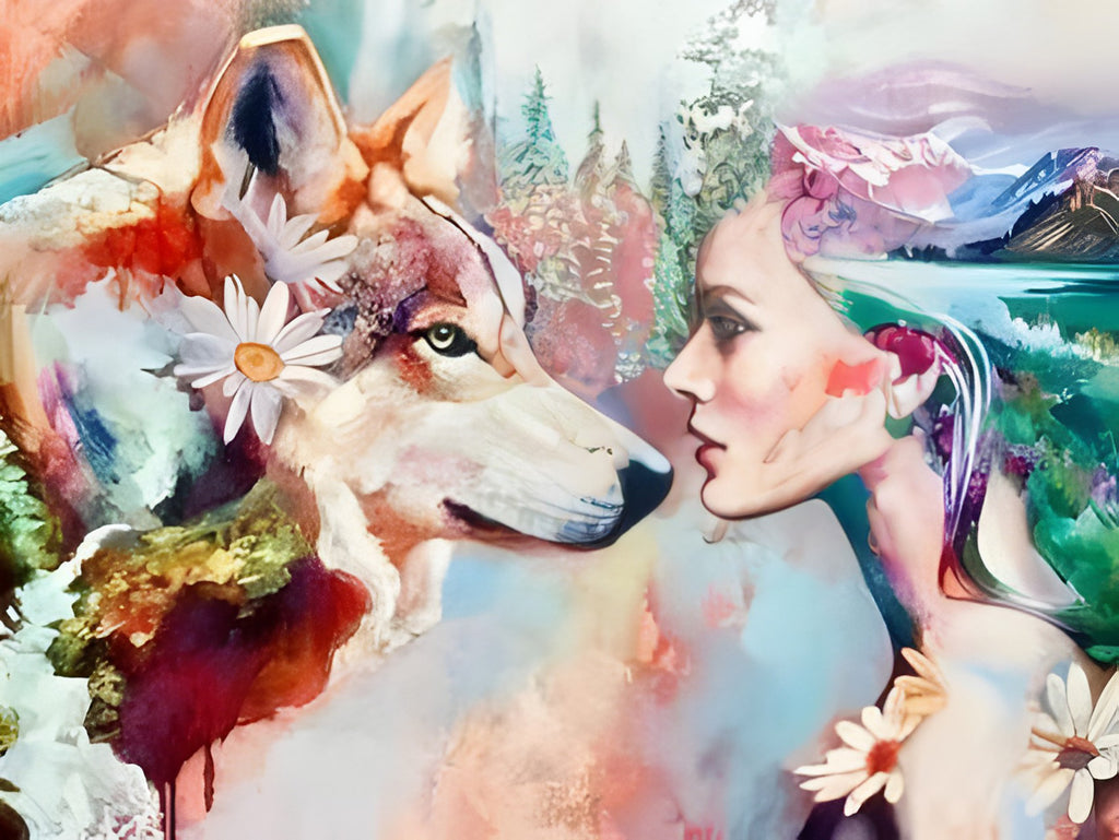 Beauty and Wolf Paint by Numbers