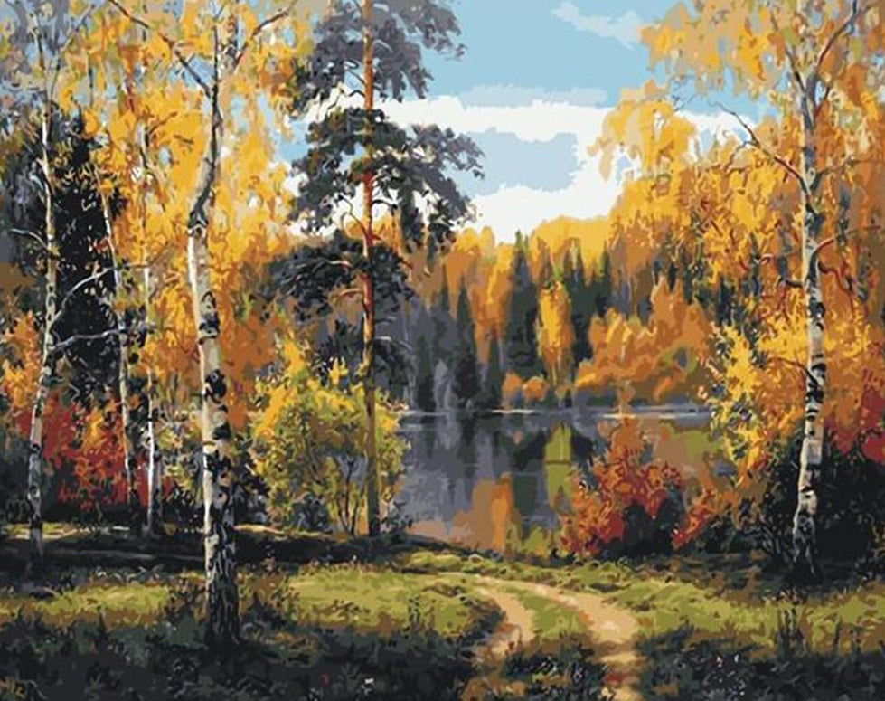 Birch Forest Paint by Numbers