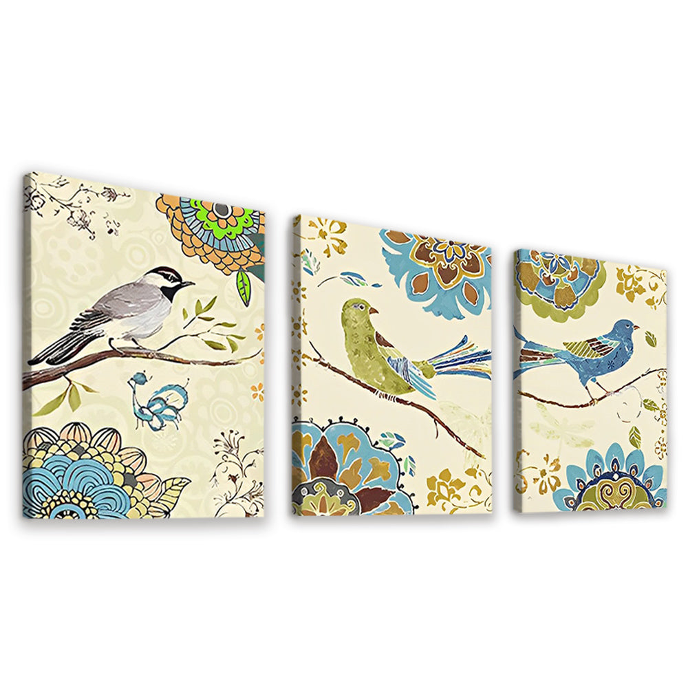 Birds and Colorful Patterns 3 Pack Paint By Numbers
