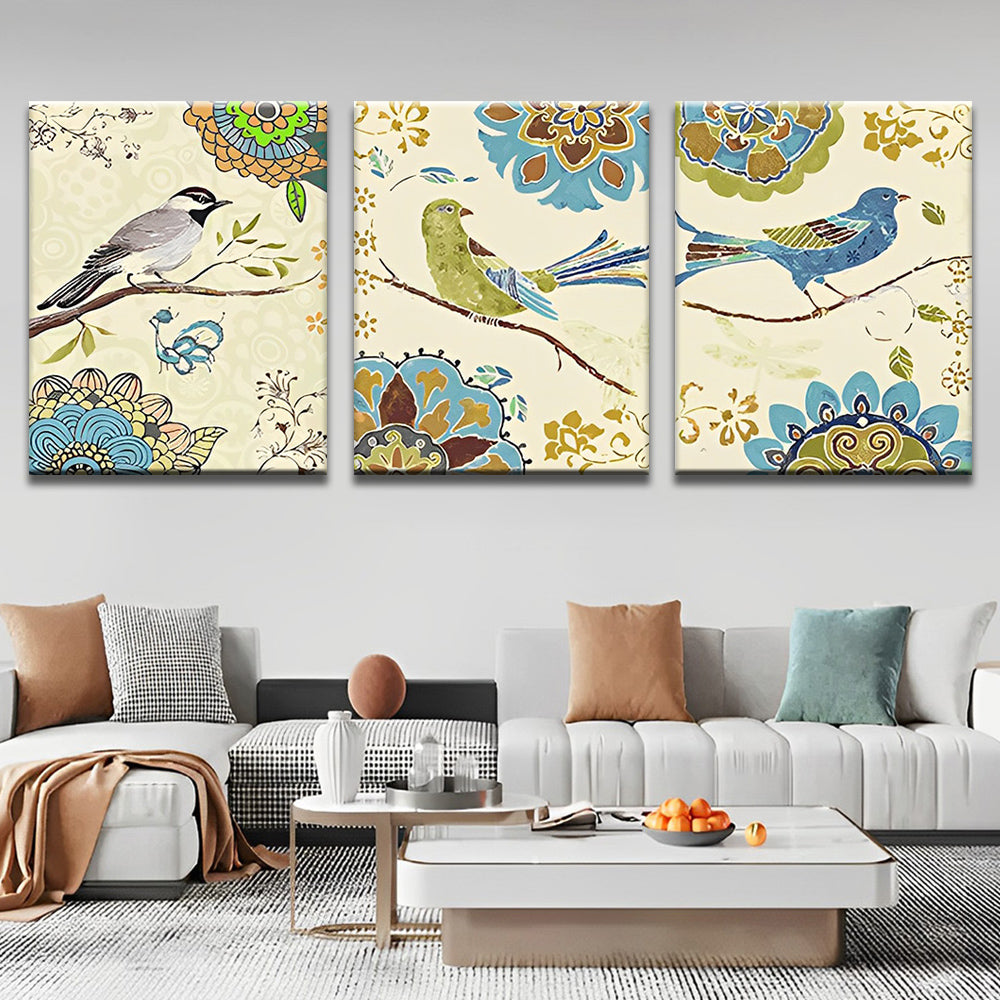 Birds and Colorful Patterns 3 Pack Paint By Numbers