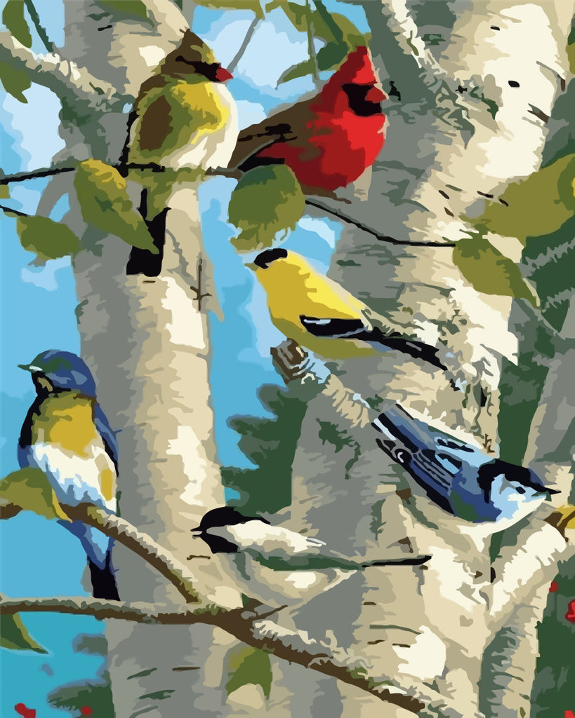 Birds on Tree Paint by Numbers