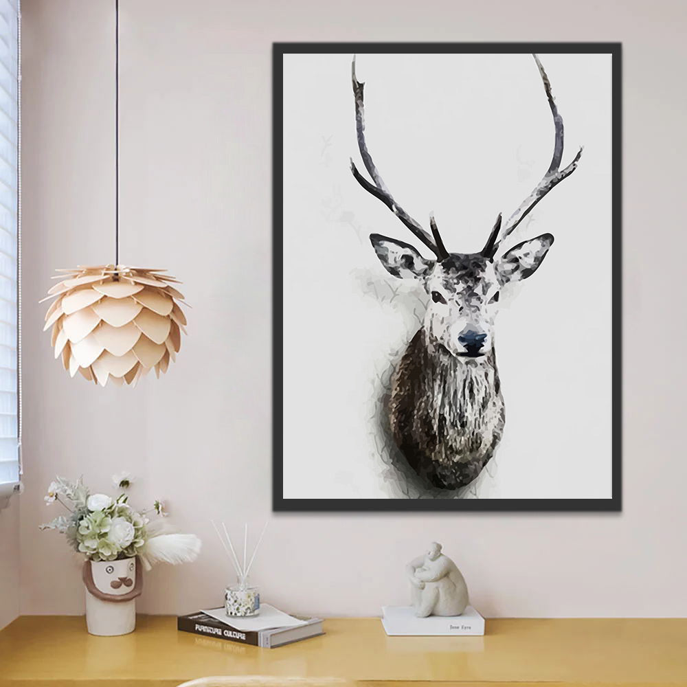 Black and White Deer Paint by Numbers