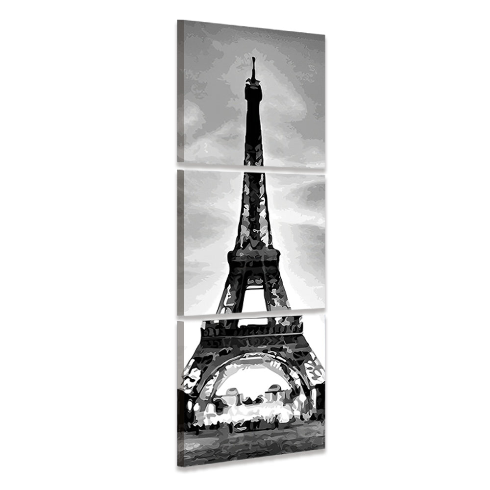 Black and White Eiffel Tower 3 Pack Paint By Numbers