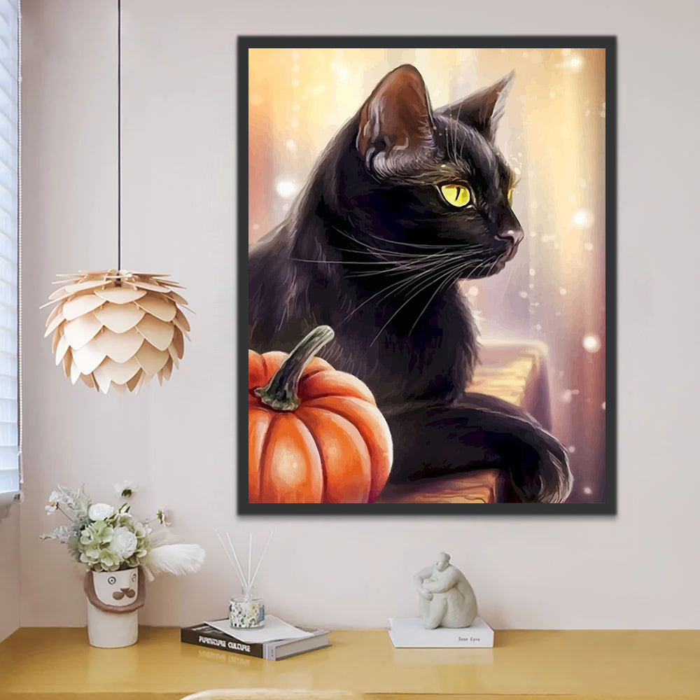 Black Cat and Pumpkin Paint by Numbers