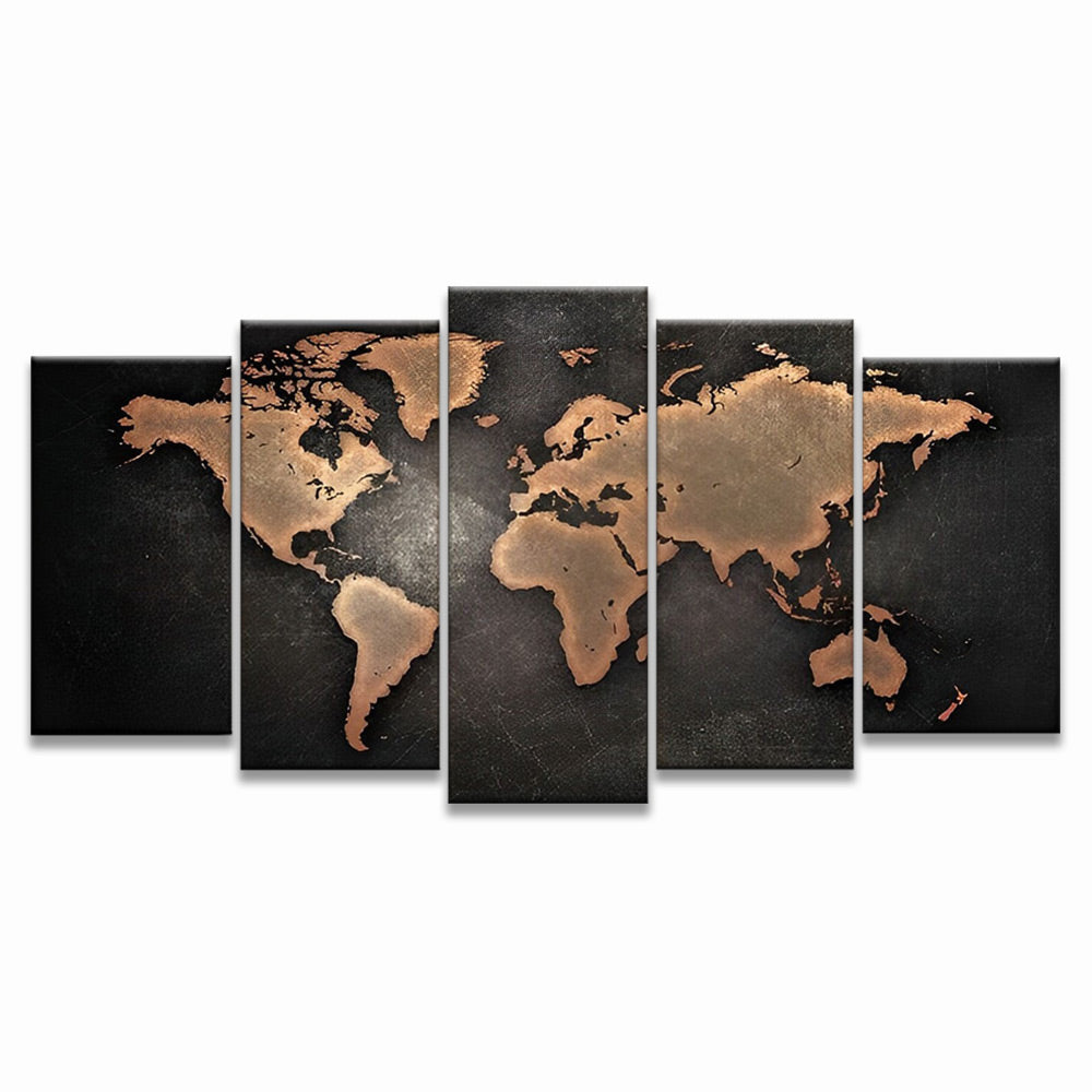 Black Gold Map 5 Pack Paint By Numbers