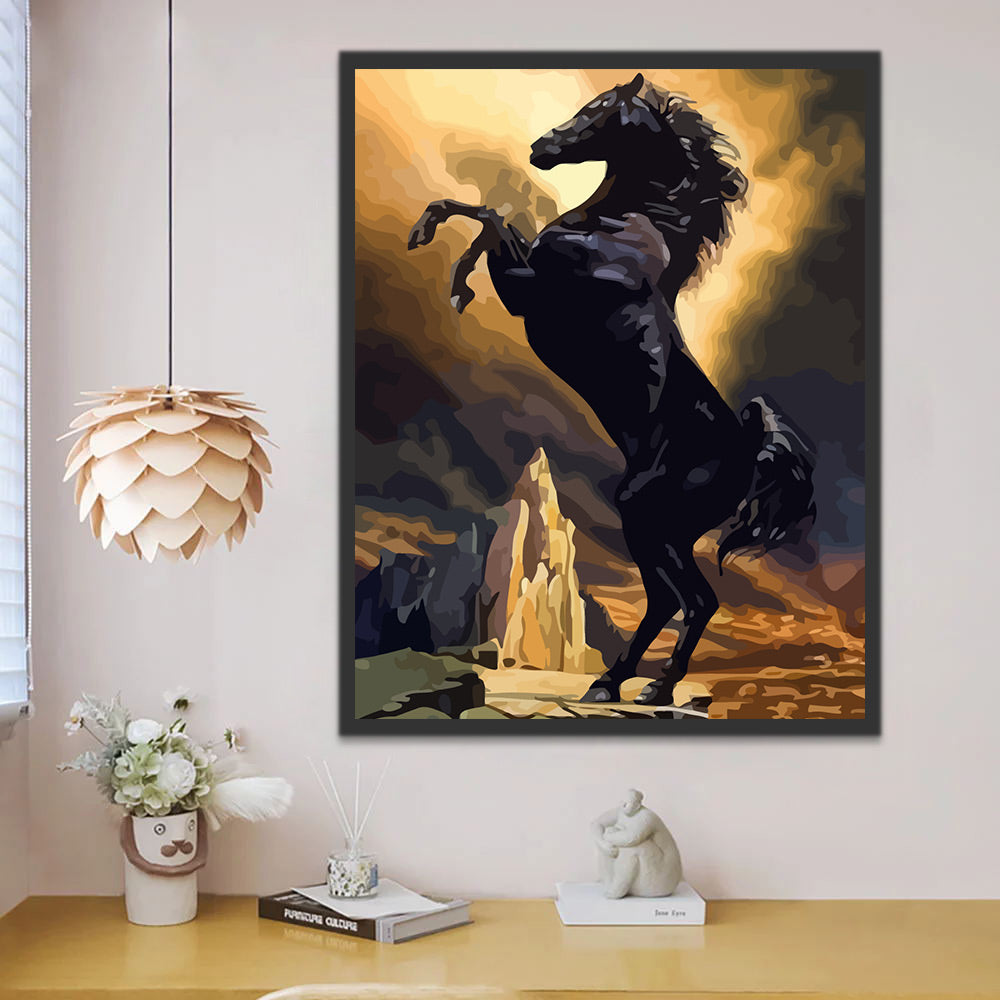 Black Horse Paint by Numbers