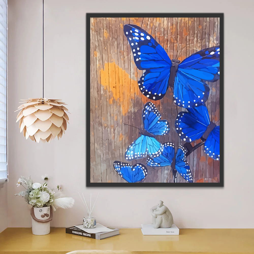 Blue Butterflies Paint by Numbers