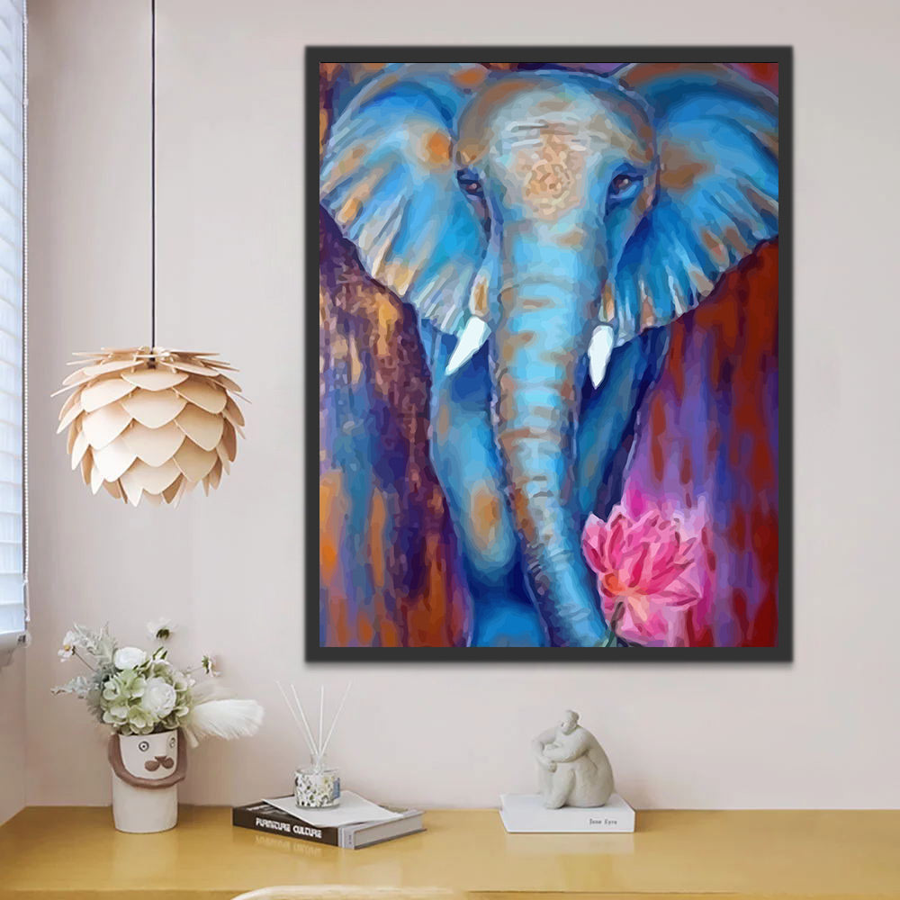 Blue Elephant Paint by Numbers