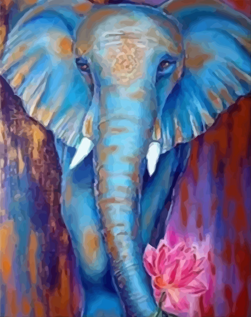 Blue Elephant Paint by Numbers