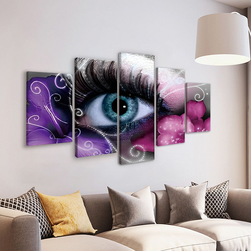 Blue Eye and Flowers 5 Pack Paint By Numbers
