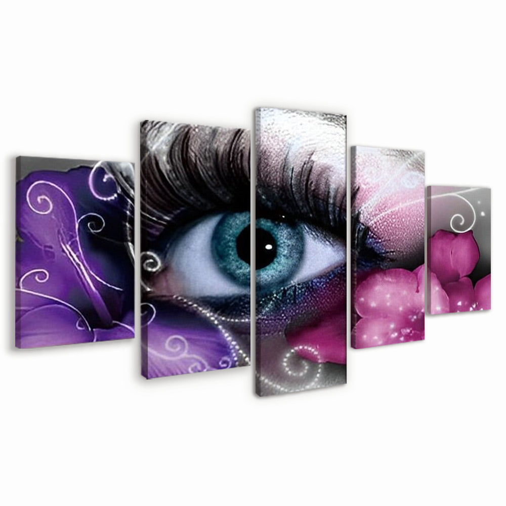 Blue Eye and Flowers 5 Pack Paint By Numbers