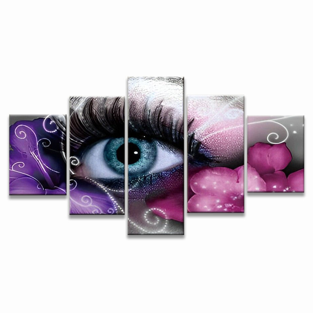 Blue Eye and Flowers 5 Pack Paint By Numbers