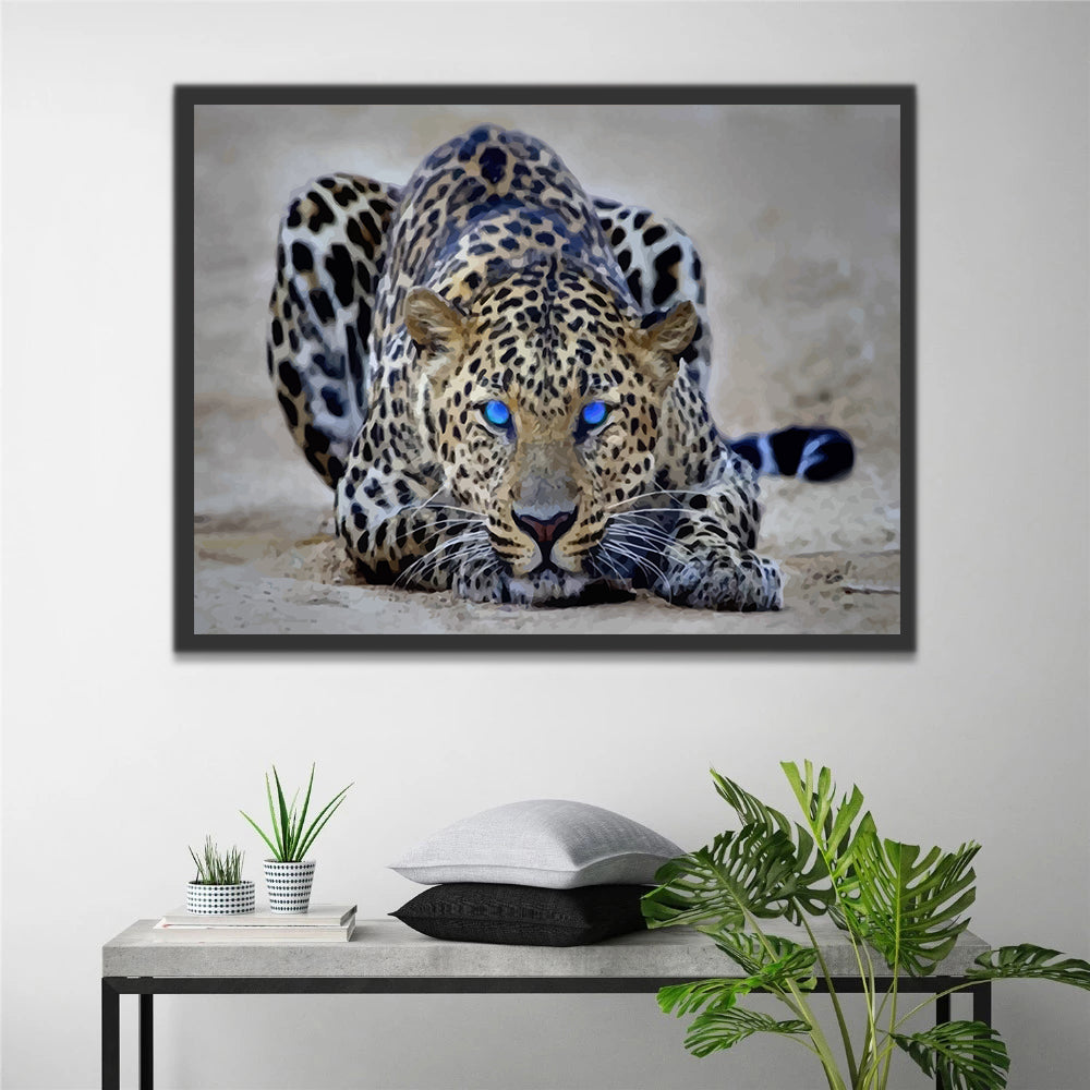 Blue Eyes Leopard Paint by Numbers