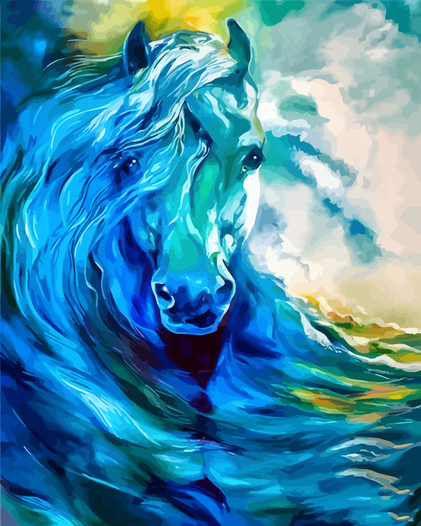 Blue Horse Paint by Numbers