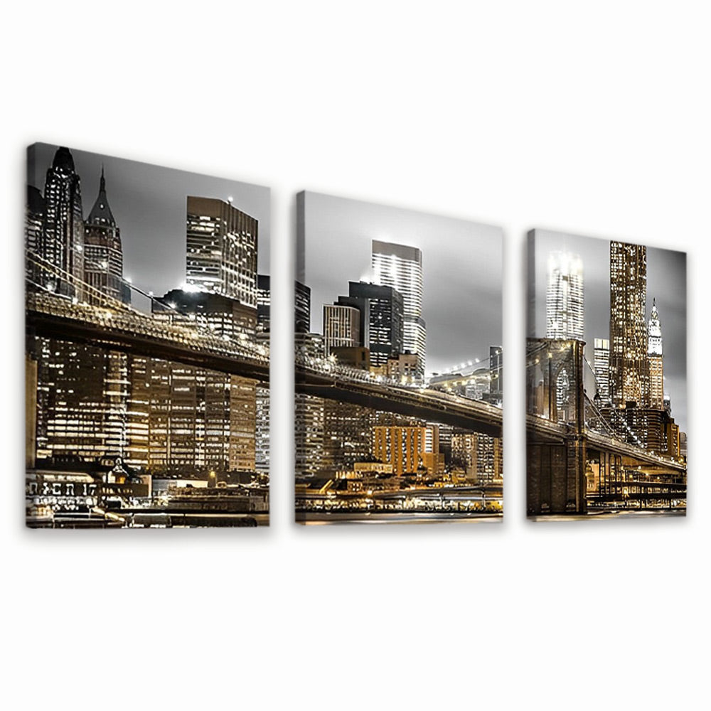 Brooklyn Bridge and Skyscrapers 3 Pack Paint By Numbers