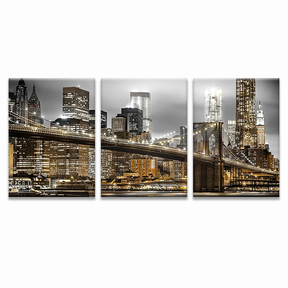 Brooklyn Bridge and Skyscrapers 3 Pack Paint By Numbers