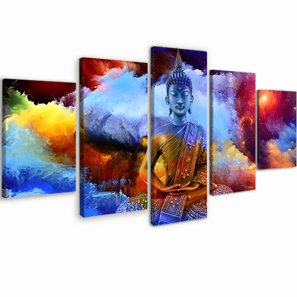 Buddha Statue and Colourful Clouds 5 Pack Paint By Numbers