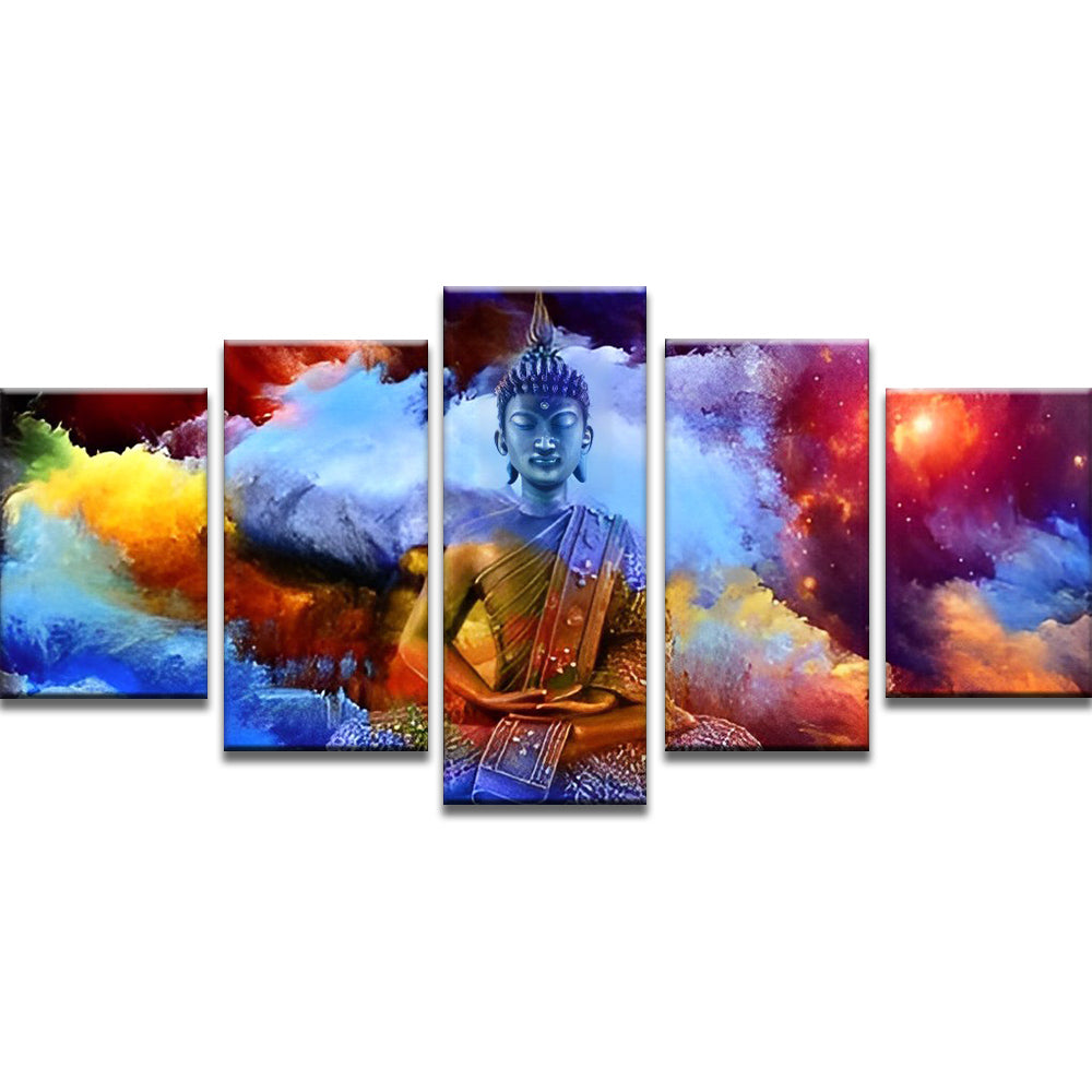 Buddha Statue and Colourful Clouds 5 Pack Paint By Numbers