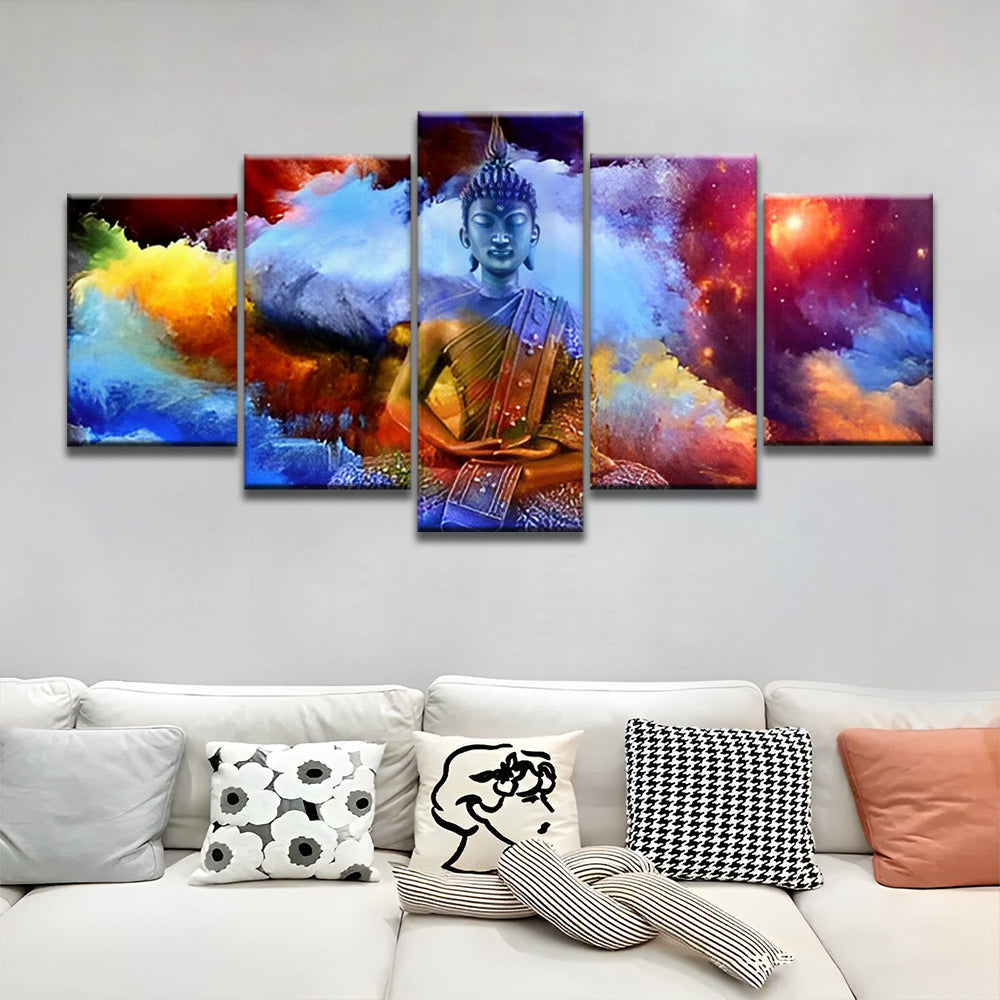 Buddha Statue and Colourful Clouds 5 Pack Paint By Numbers