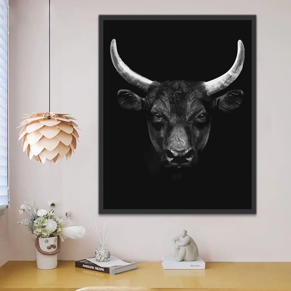 Bull Head in the Dark Paint by Numbers