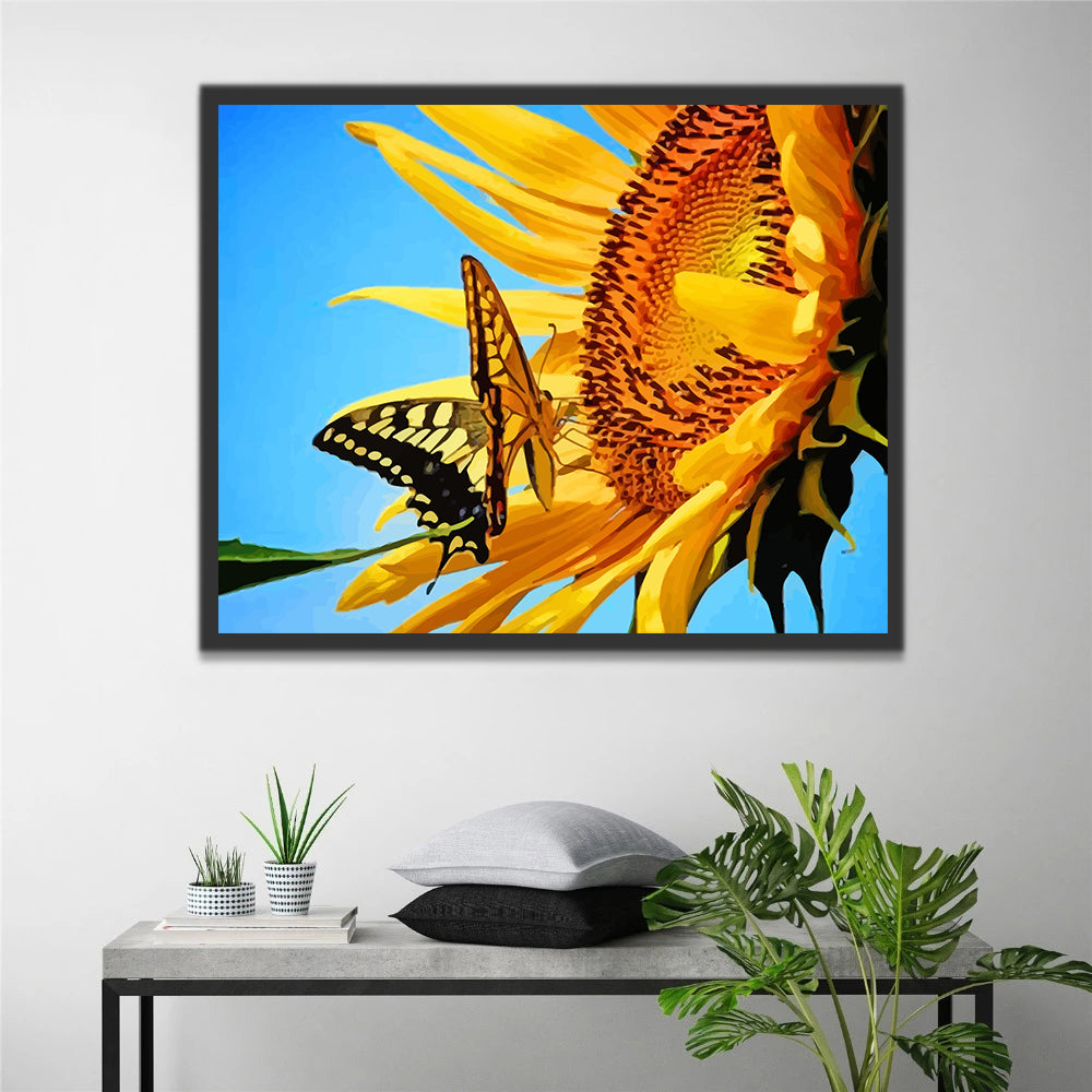 Butterfly and Sunflower Paint by Numbers