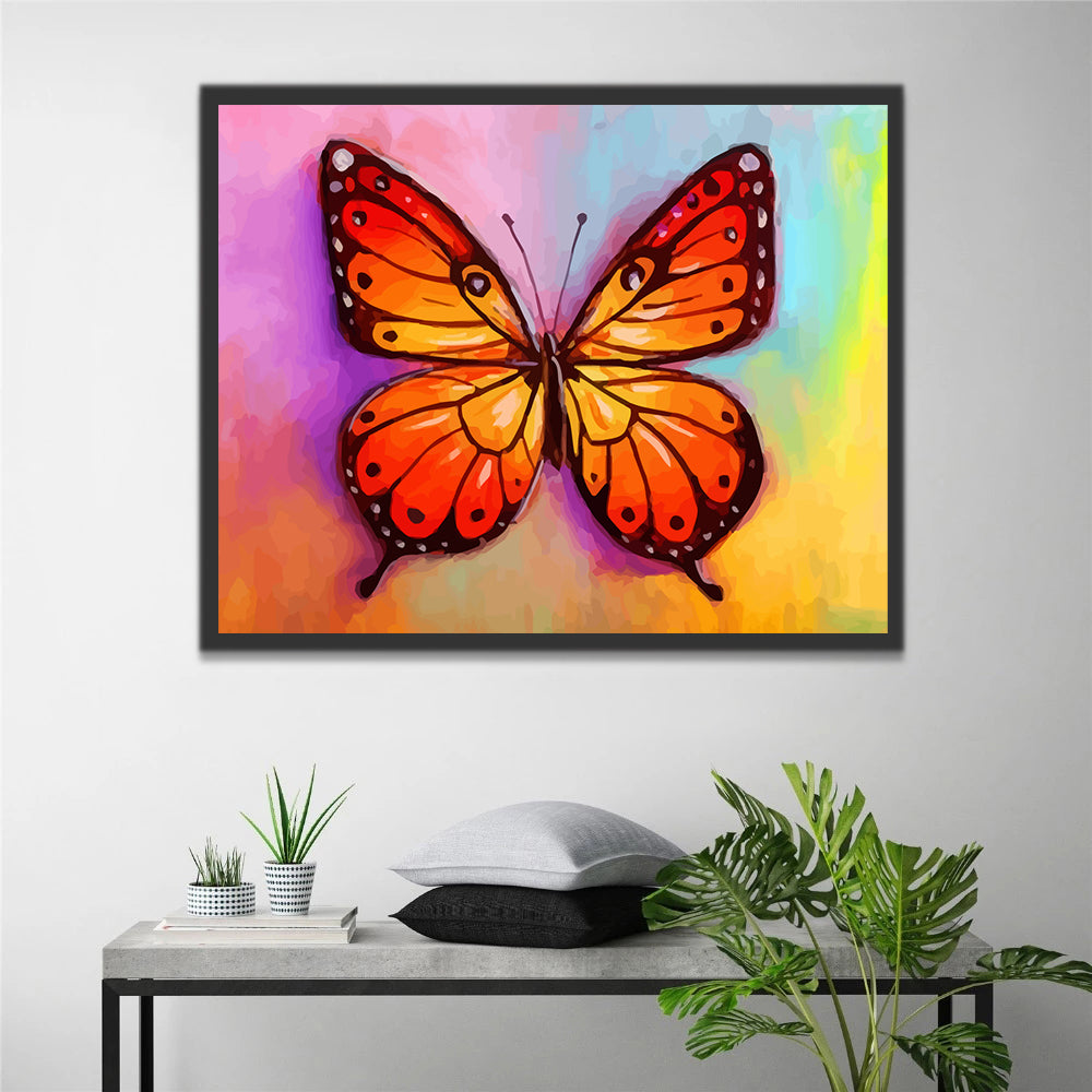 Butterfly on Colorful Background Paint by Numbers