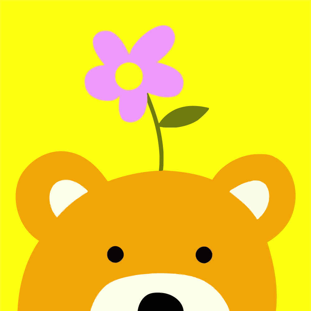 Cartoon Bear and Flower Paint by Numbers for Kids