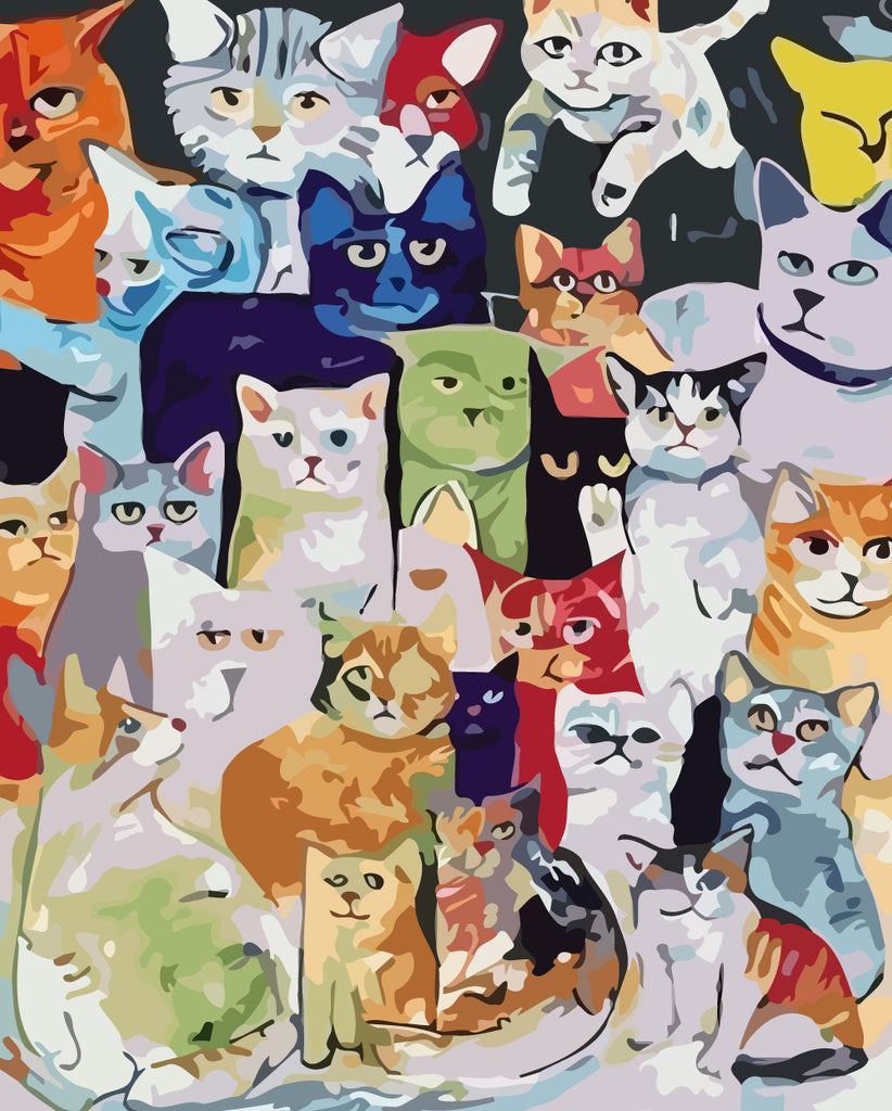 Cartoon Cats Paint by Numbers