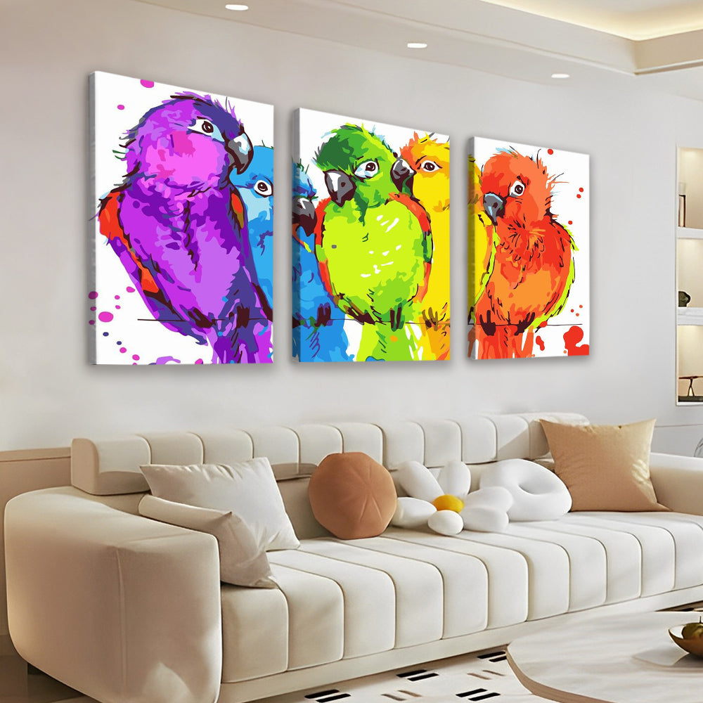 Cartoon Colorful Birds 3 Pack Paint By Numbers