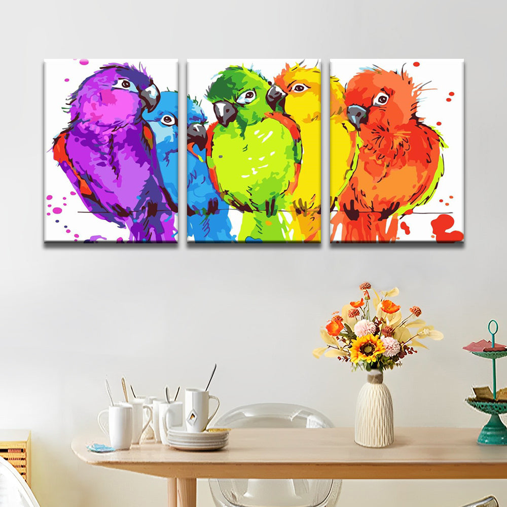 Cartoon Colorful Birds 3 Pack Paint By Numbers