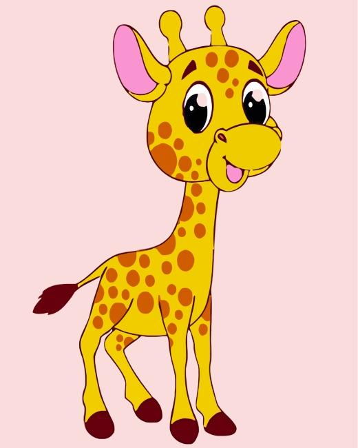 Cartoon Giraffe Paint by Numbers for Kids