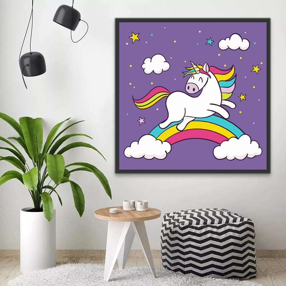 Cartoon Horse and Rainbow Paint by Numbers for Kids