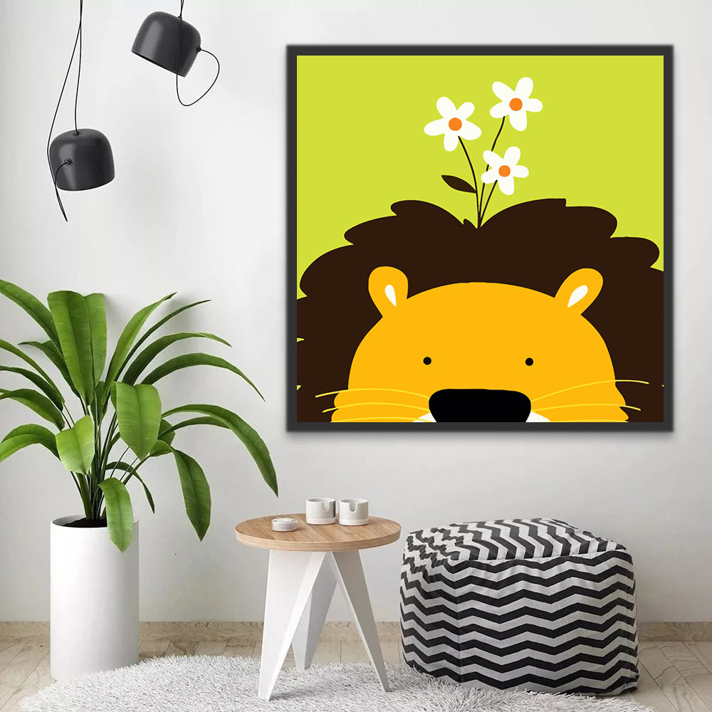 Cartoon Lion Paint by Numbers for Kids