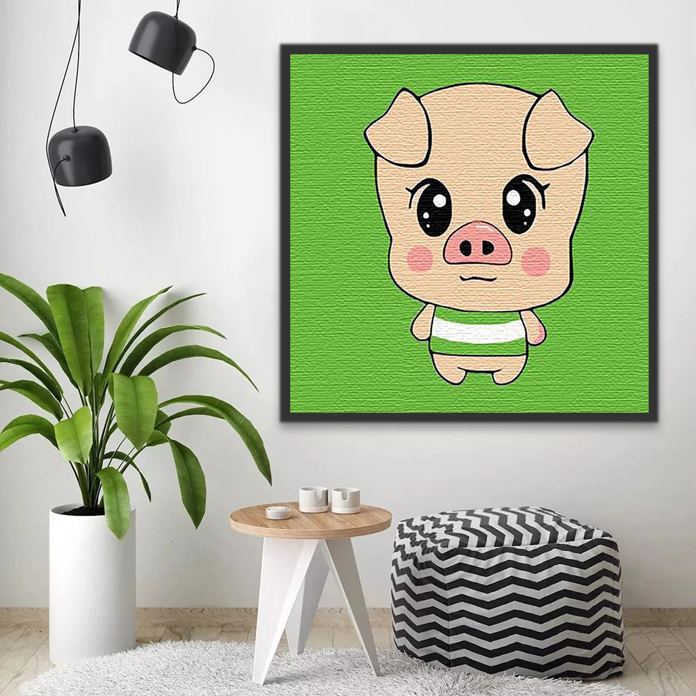 Cartoon Pig Paint by Numbers for Kids