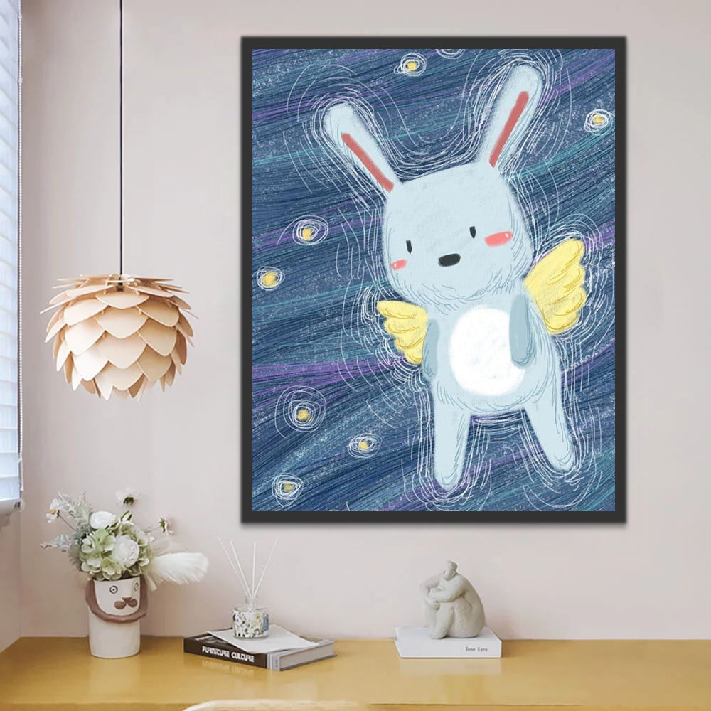 Cartoon Rabbit with Wings Paint by Numbers for Kids