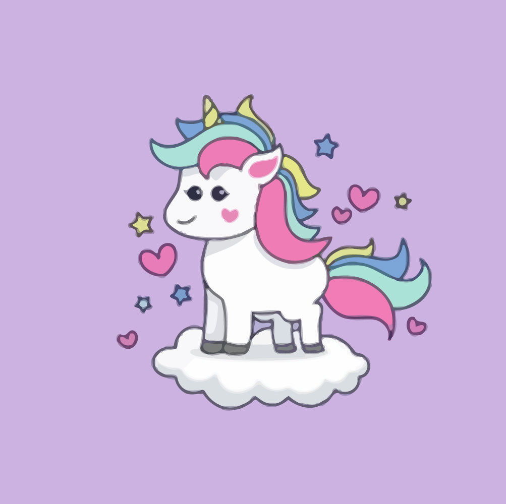 Cartoon Unicorn with Colorful Hair Paint by Numbers for Kids