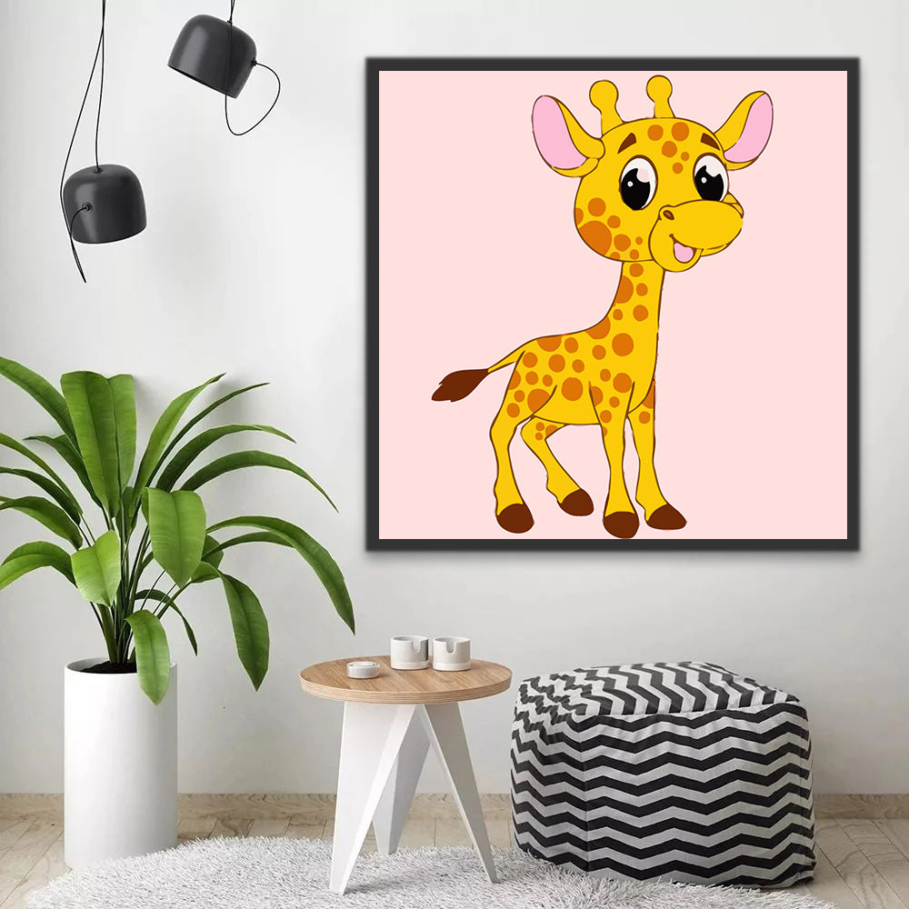 Cartoon Yellow Deer Paint by Numbers for Kids