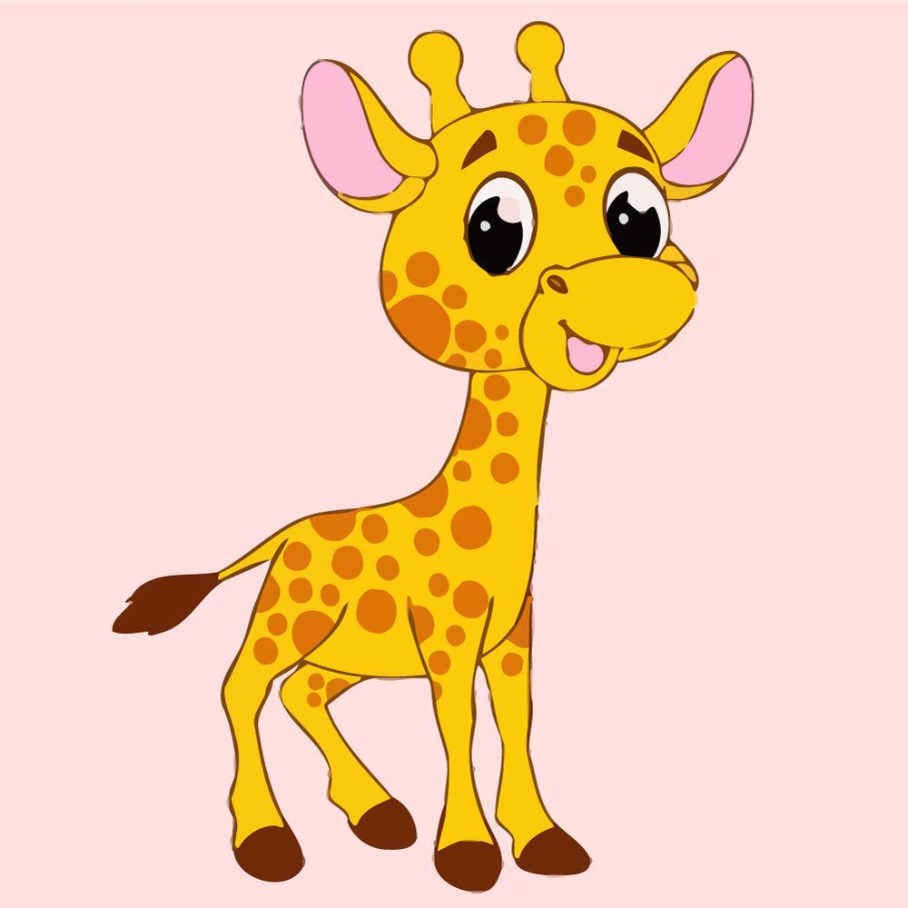 Cartoon Yellow Deer Paint by Numbers for Kids