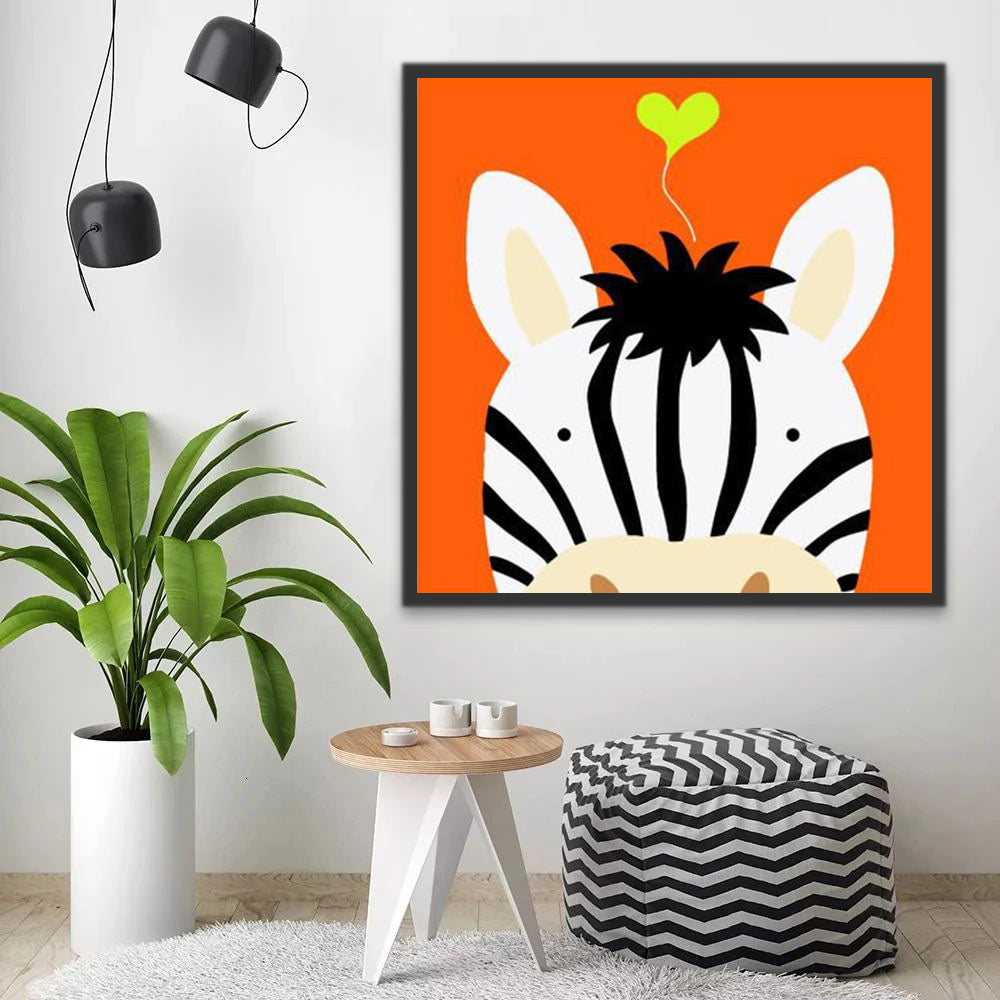 Cartoon Zebra Paint by Numbers for Kids