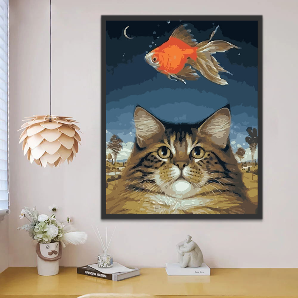 Cat and Fish Paint by Numbers