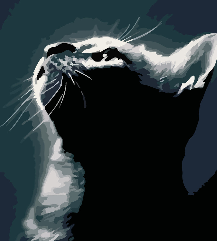 Cat Silhouette Paint by Numbers