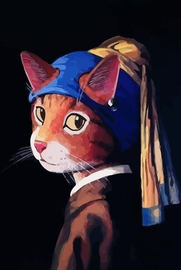 Cat Wearing Blue Turban Paint by Numbers