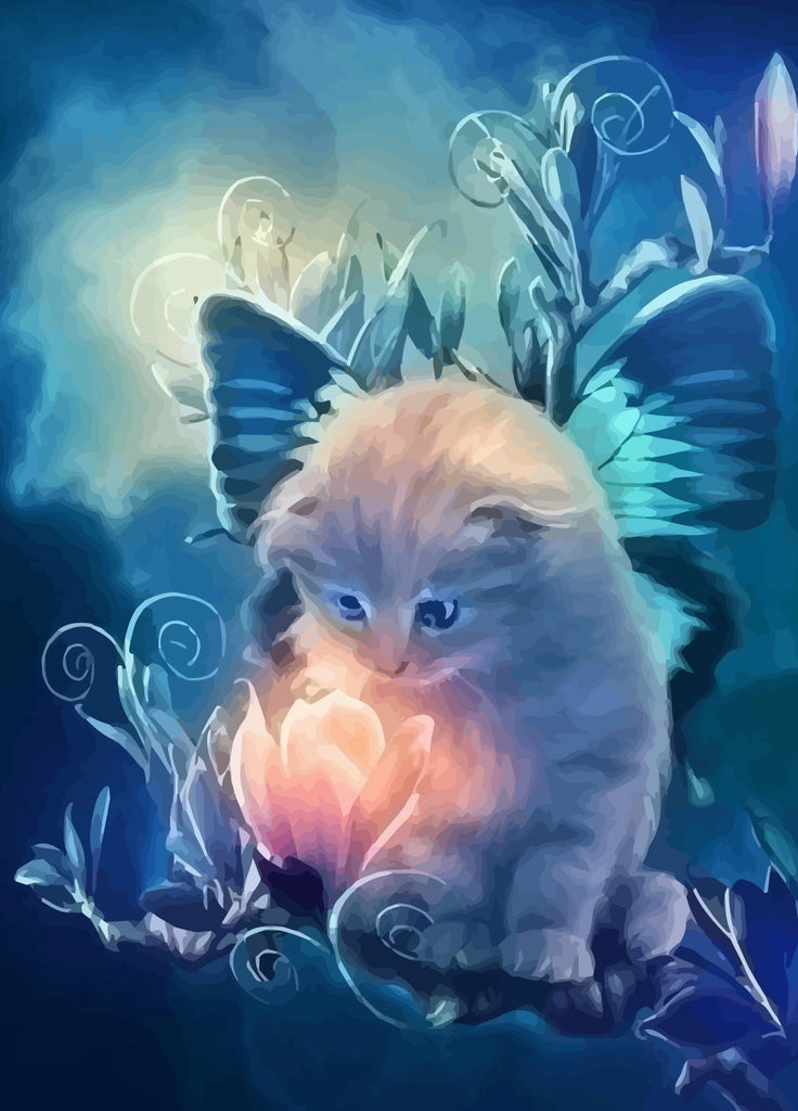 Cat with Butterfly Wings Paint by Numbers